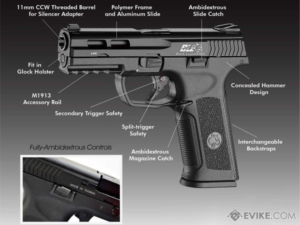 ICS BLE-XAE Ambidextrous Duty Size GBB Airsoft Pistol (Color: Black)