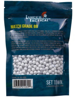 Lancer Tactical 1000 .25g (2) Lancer Tactical 0.25g Pro Series Airsoft BBs – 1000 Rounds (Bag)