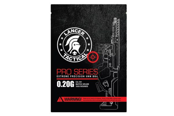 Lancer Tactical 1000 .2g Lancer Tactical 0.20g Seamless Airsoft BBs – 1000 Rounds