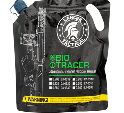 Lancer Tactical 0.2g Bio Tracer Airsoft BBs – 2000 Rounds